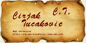 Ćirjak Tucaković vizit kartica